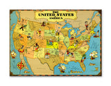 US Map Wood 23x31
