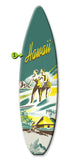 Couple Surfing Surfboard Wood 8x32
