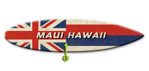 Hawaiian Flag Surfboard Wood 8x32