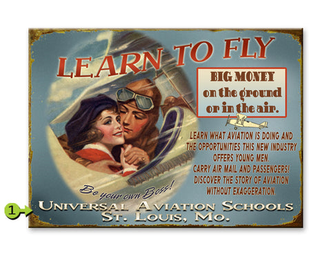 Learn to Fly Metal 23x31