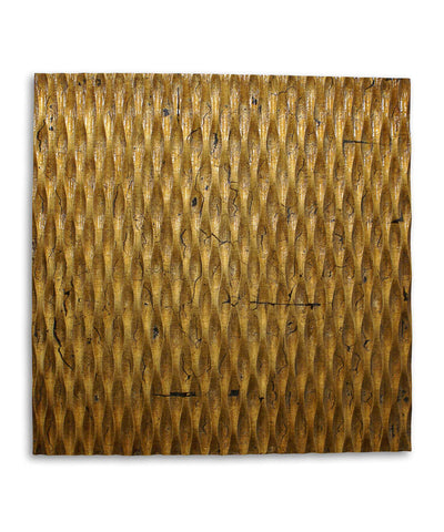 36 inch X 36 inch Gold Metallic Ridge Wall Art