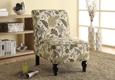 ArtFuzz 33 inch Brown and Gold Polyester, Foam, MDF, and Solid Wood Accent Chair
