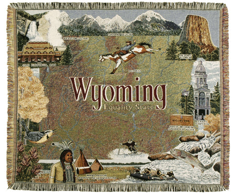 Simply State of Wyoming Tapestry Throw
