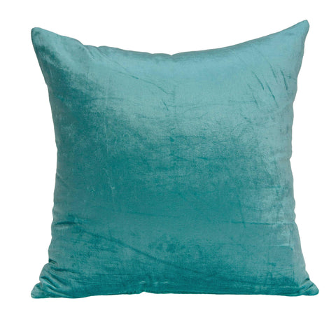ArtFuzz 22 inch X 7 inch X 22 inch Transitional Aqua Solid Pillow Cover with Poly Insert