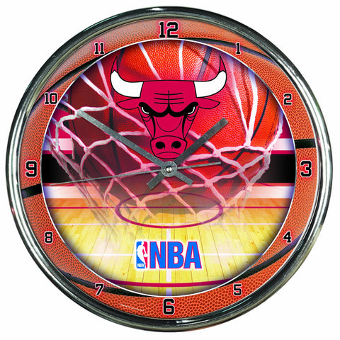 NBA Chicago Bulls Chrome Clock