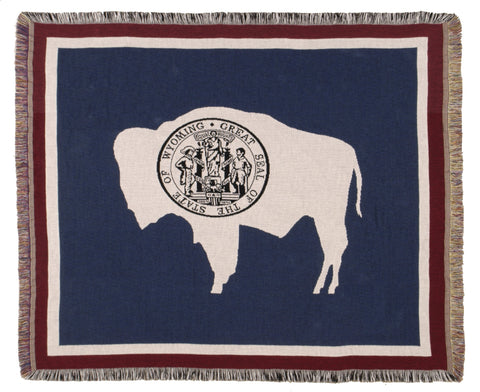 Simply Flag of Wyoming Tapestry Throw