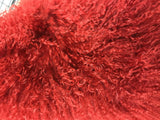 ArtFuzz Rich Red Tibetan Lamb Pillow