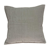 ArtFuzz 20 inch X 7 inch X 20 inch Transitional Gray Solid Quilted Pillow Cover with Down Insert