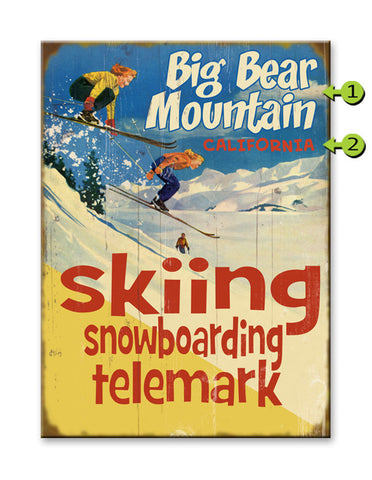 Skiing, Snowboarding, Telemark Wood 23x31