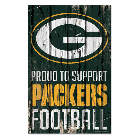 WinCraft NFL Green Bay Packers Sports Fan Home Decor, Team Color, 11x17