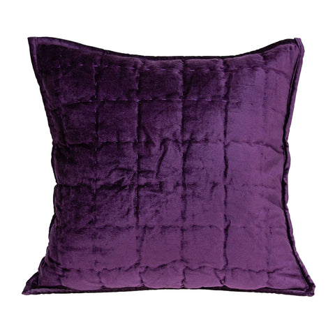 ArtFuzz 20 inch X 7 inch X 20 inch Transitional Purple Solid Quilted Pillow Cover with Poly Insert