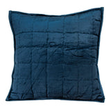 ArtFuzz 20 inch X 7 inch X 20 inch Navy Blue Solid Quilted Pillow Cover with Down Insert