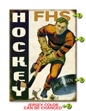 Hockey Player Metal 17x23