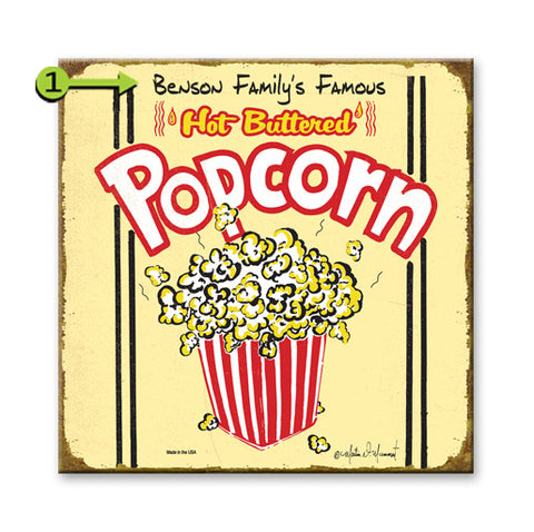 Hot Buttered Popcorn Wood 18x18