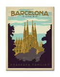 Barcelona, Spain Wood 23x31
