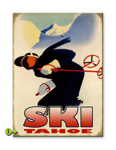 Graphic Skier Wood 23x31