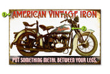 Vintage Motorcyle Metal 18x30