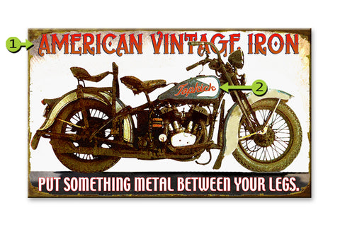 Vintage Motorcyle Metal 14x24
