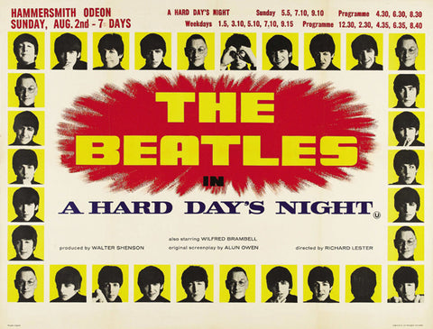 A Hard Day's Night 22 x 28 Movie Poster - UK Style A