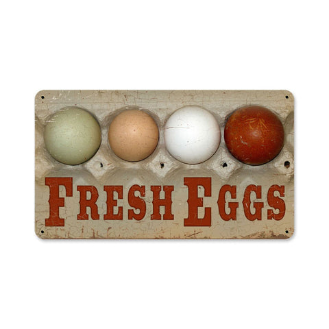 Fresh Eggs Metal Sign Wall Decor 14 x 8