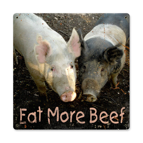 Eat More Beef Metal Sign Wall Decor 12 x 12