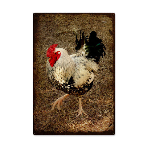 Rooster Metal Sign Wall Decor 24 x 36