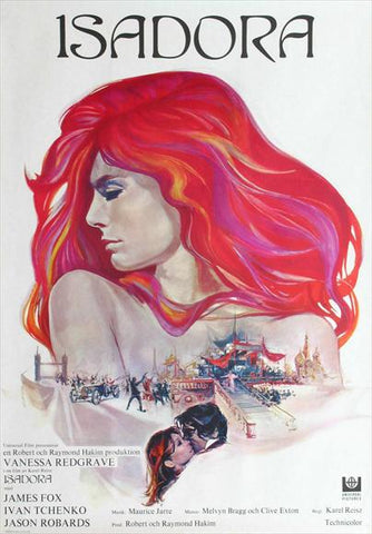 The Loves of Isadora 27 x 40 Movie Poster - Swedish Style A