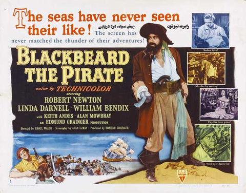 Blackbeard the Pirate 22 x 28 Movie Poster - Half Sheet Style A