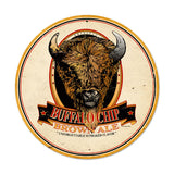 Buffalo Chip Brown Ale Metal Sign Wall Decor 14 x 14