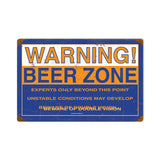 Beer Zone Metal Sign Wall Decor 18 x 12