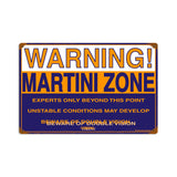 Martini Zone Metal Sign Wall Decor 18 x 12