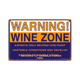 Wine Zone Metal Sign Wall Decor 18 x 12