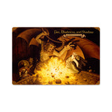 Fire, Darkness, and Shadow Metal Sign Wall Decor 18 x 12