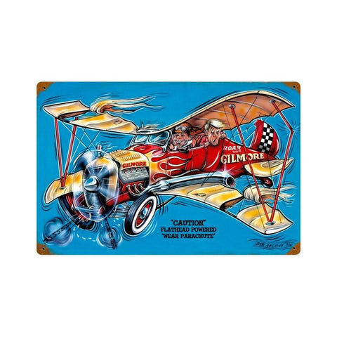 Gilmore Airplane Metal Sign Wall Decor 18 x 12