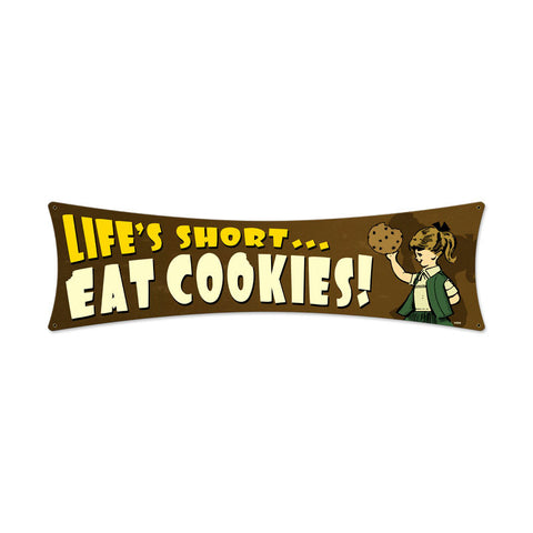 Eat Cookies Metal Sign Wall Decor 27 x 8