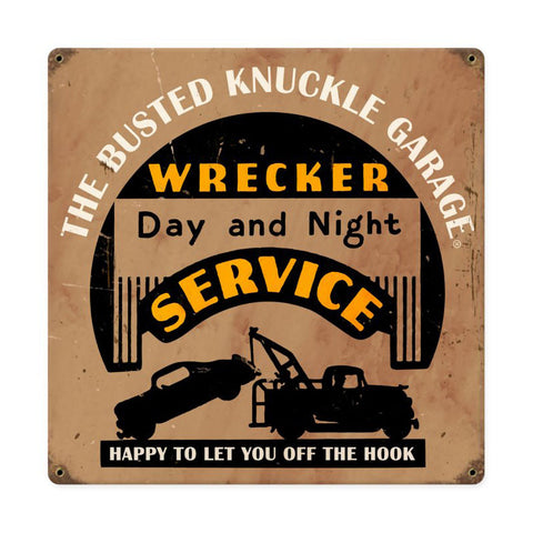 Wrecker Service Metal Sign Wall Decor 12 x 12