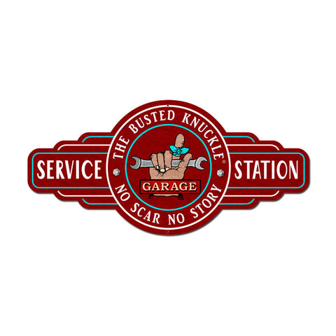 Service Station Metal Sign Wall Decor 26 x 13