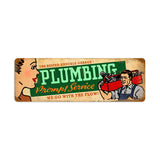 Plumbing Service Metal Sign Wall Decor 24 x 8