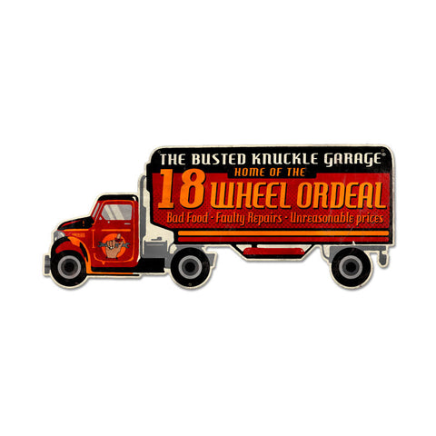 Eighteen Wheel Ordeal Metal Sign Wall Decor 30 x 12
