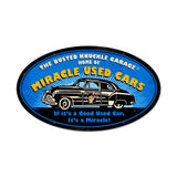 Miracle Used Cars Metal Sign Wall Decor 24 x 14