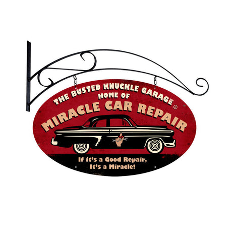 Miracle Car Repair Metal Sign Wall Decor 24 x 14