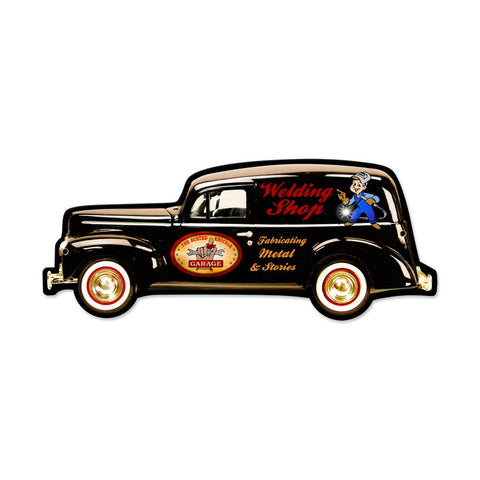 Welding Sedan Metal Sign Wall Decor 22 x 9