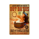 Hot Baths Metal Sign Wall Decor 12 x 18