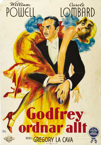 My Man Godfrey 11 x 17 Movie Poster - Swedish Style A