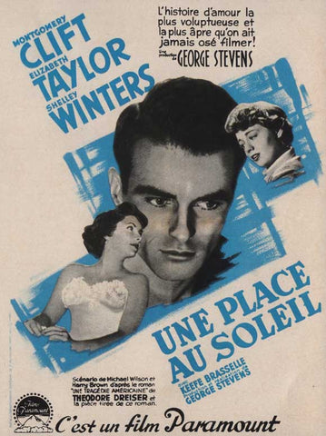 A Place in the Sun 11 x 17 Movie Poster - French Style A