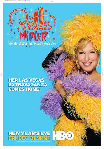 Bette Midler: The Showgirl Must Go On 27 x 40 Movie Poster - Style A