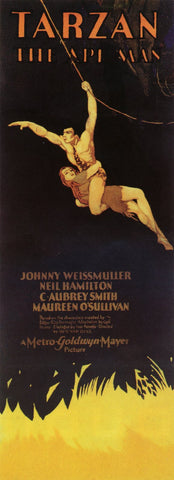 Tarzan The Ape Man 14 x 36 Movie Poster - Insert Style A