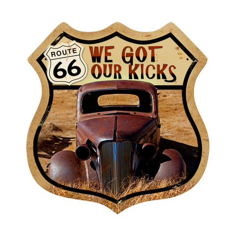 Route 66 Rusty Metal Sign Wall Decor 15 x 15