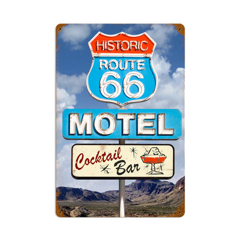 Route 66 Cocktail Metal Sign Wall Decor 18 x 12