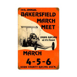 Bakersfield 19th March Meet Metal Sign Wall Decor 18 x 12